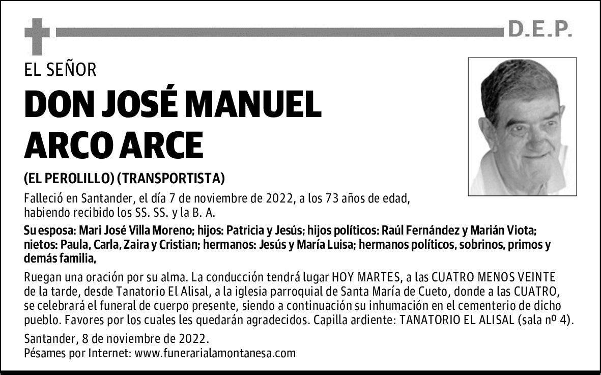 DON JOSÉ MANUEL ARCO ARCE