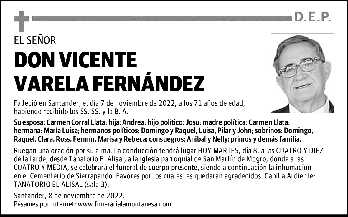 DON VICENTE VARELA FERNÁNDEZ