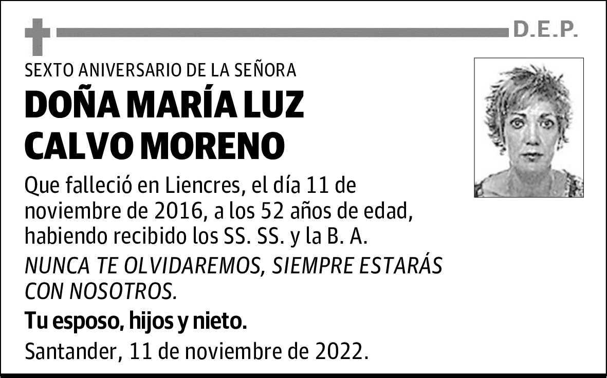 DOÑA MARÍA LUZ CALVO MORENO