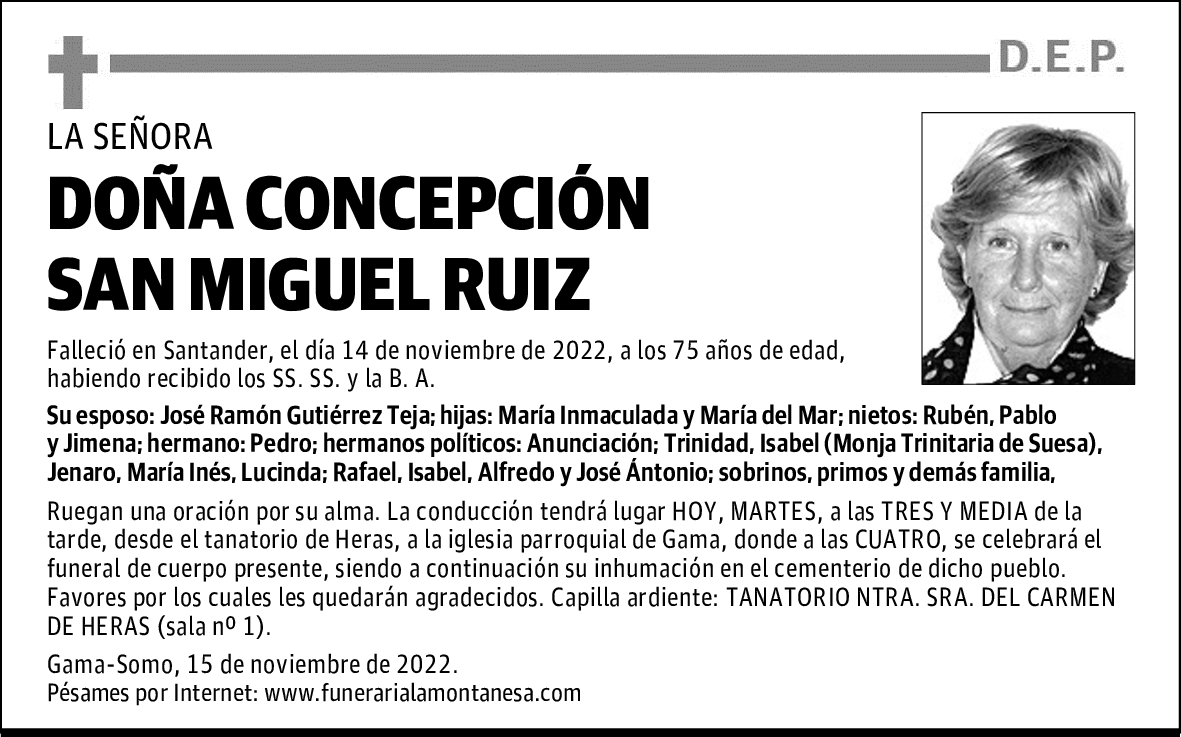 DOÑA CONCEPCIÓN SAN MIGUEL RUIZ