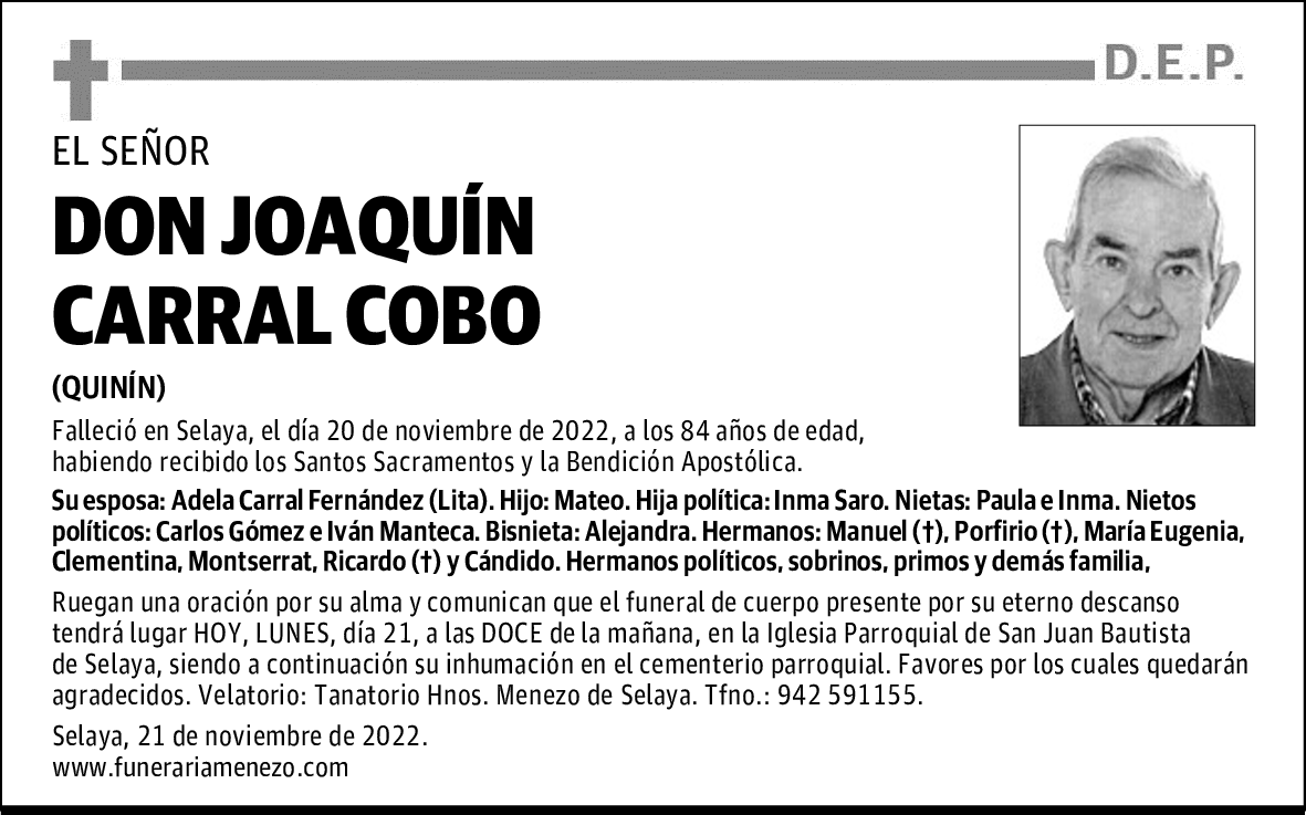 DON JOAQUÍN CARRAL COBO