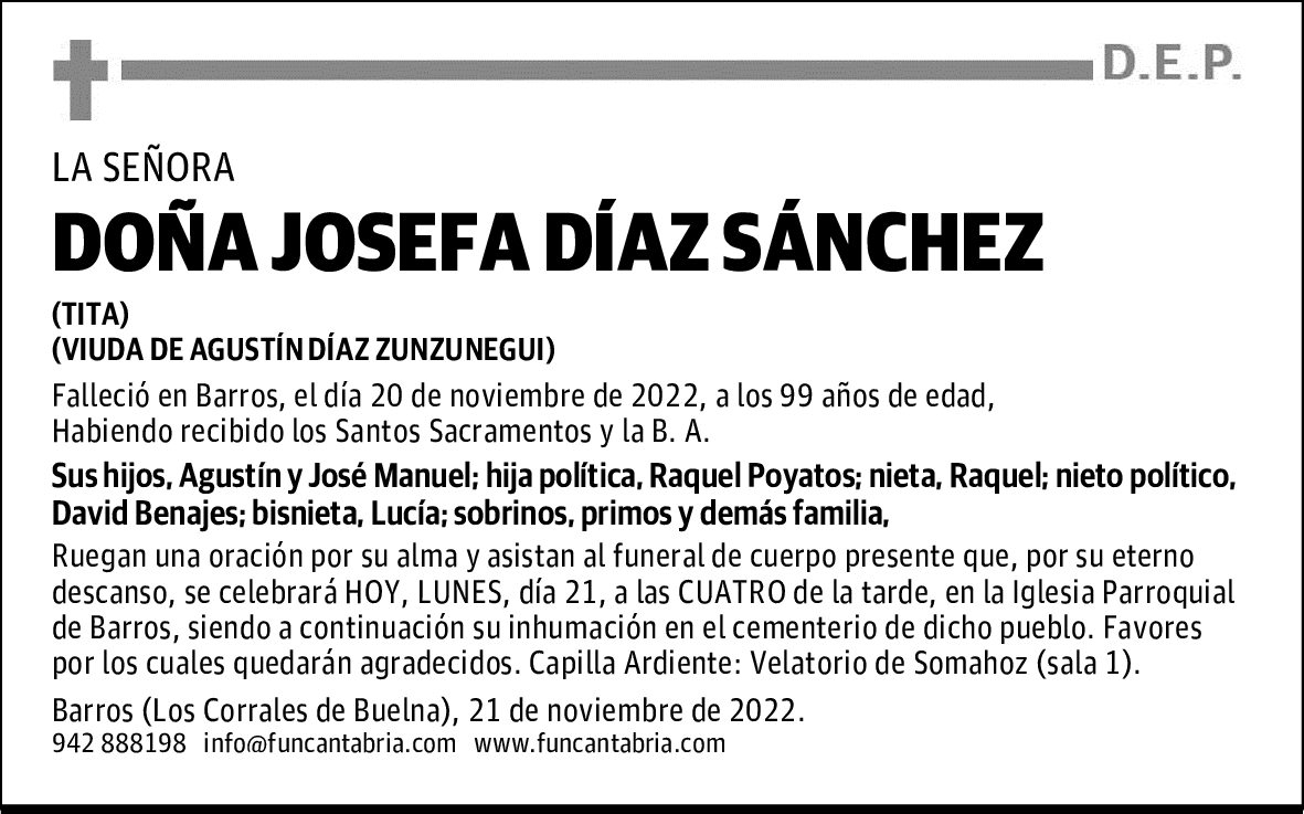 DOÑA JOSEFA DÍAZ SÁNCHEZ