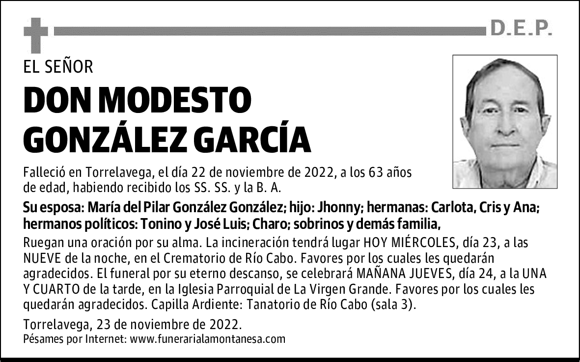 DON MODESTO GONZÁLEZ GARCÍA