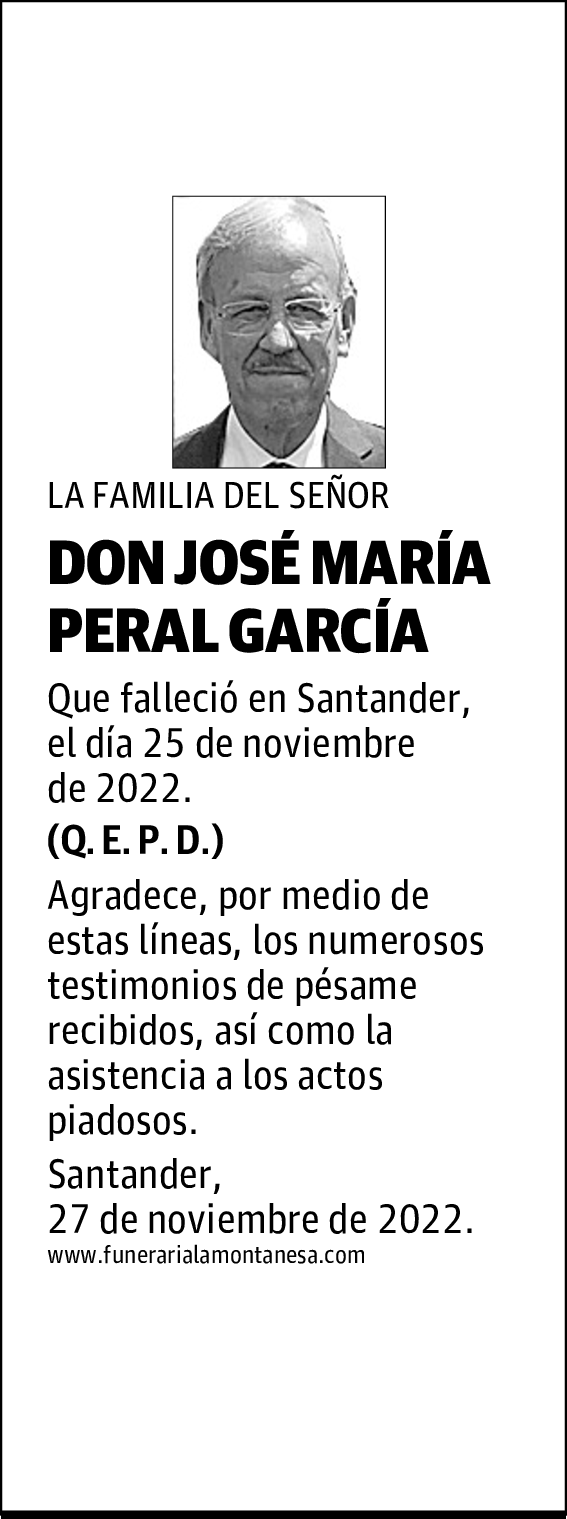 DON JOSÉ MARÍA PERAL GARCÍA