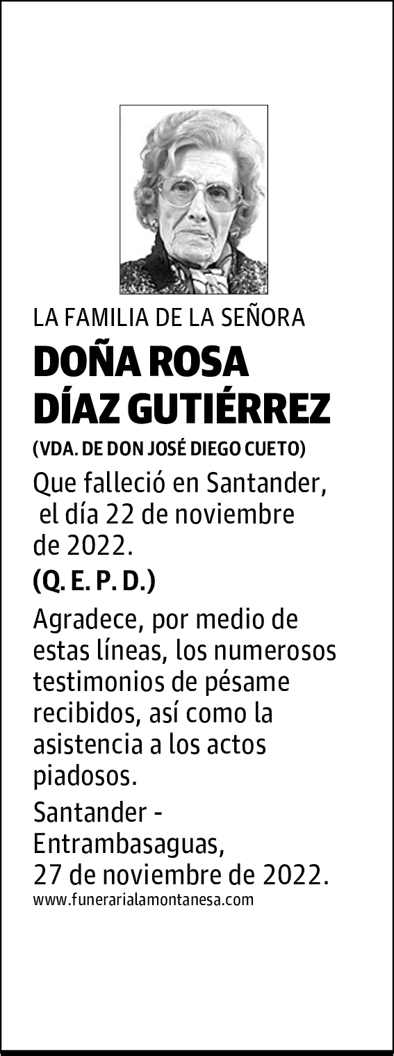 DOÑA ROSA DÍAZ GUTIÉRREZ