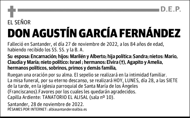 DON AGUSTÍN GARCÍA FERNÁNDEZ