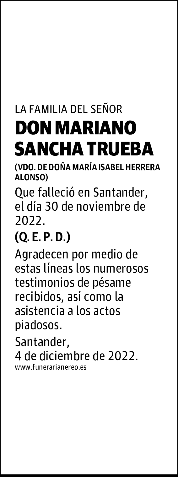 DON MARIANO SANCHA TRUEBA