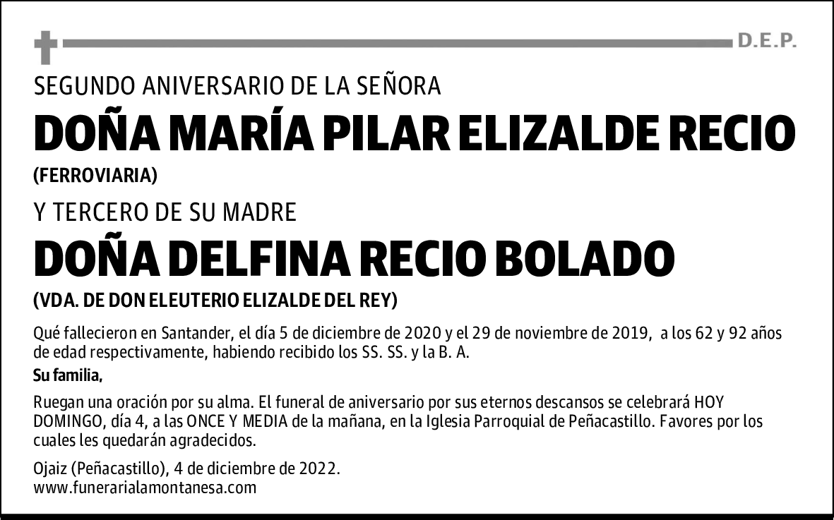 DOÑA MARÍA PILAR ELIZALDE RECIO
