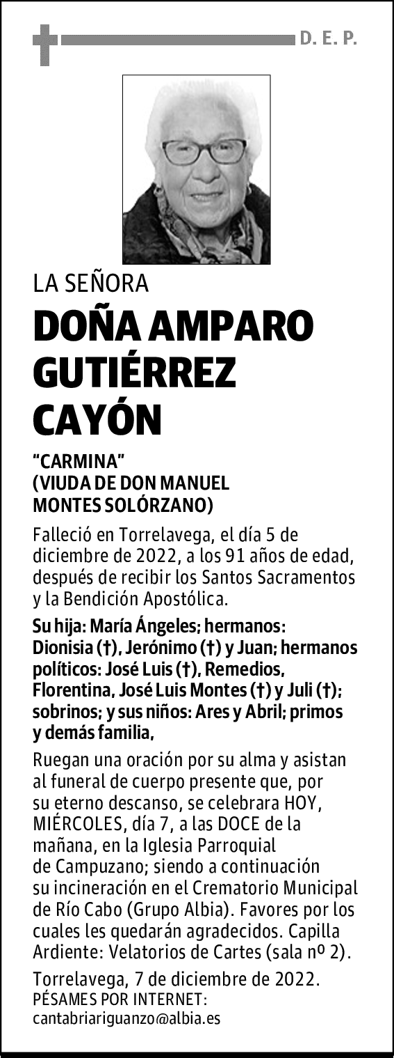 DOÑA AMPARO GUTIÉRREZ