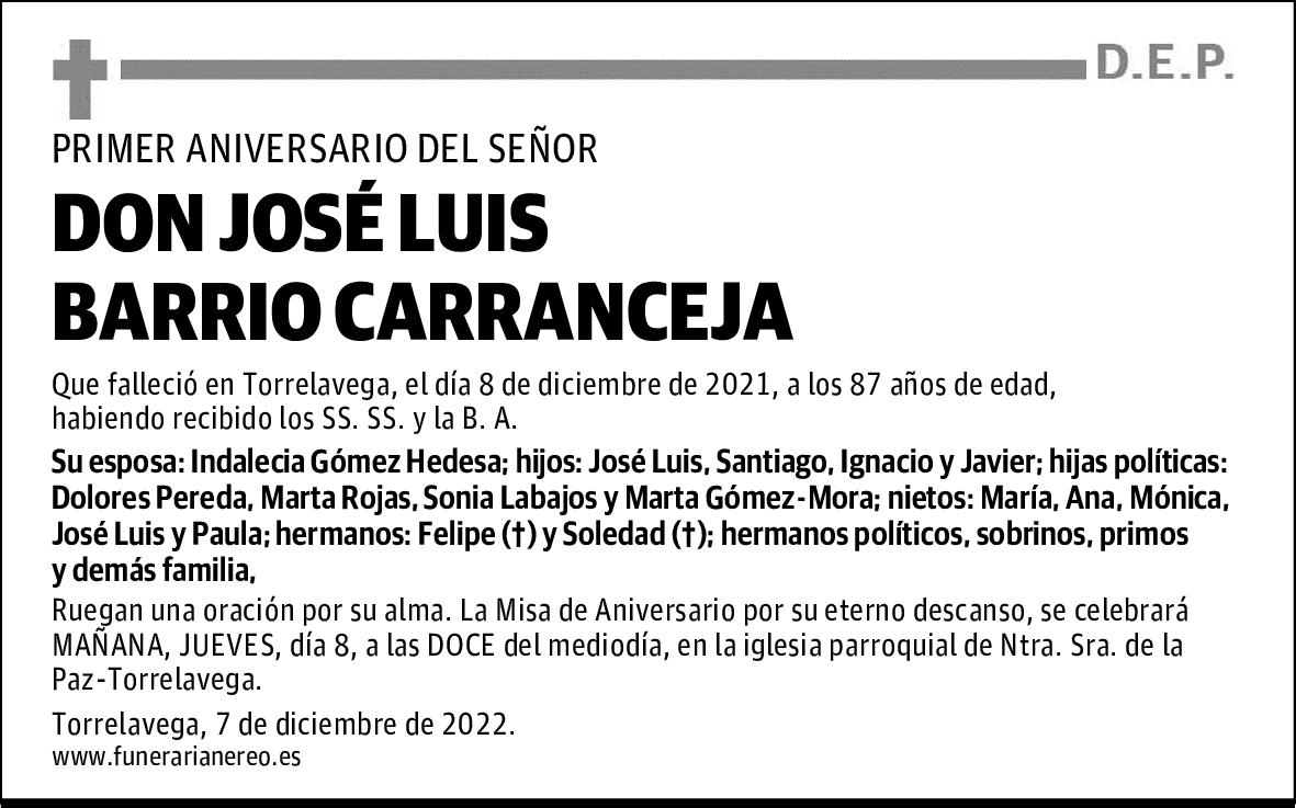 DON JOSÉ LUIS BARRIO CARRANCEJA