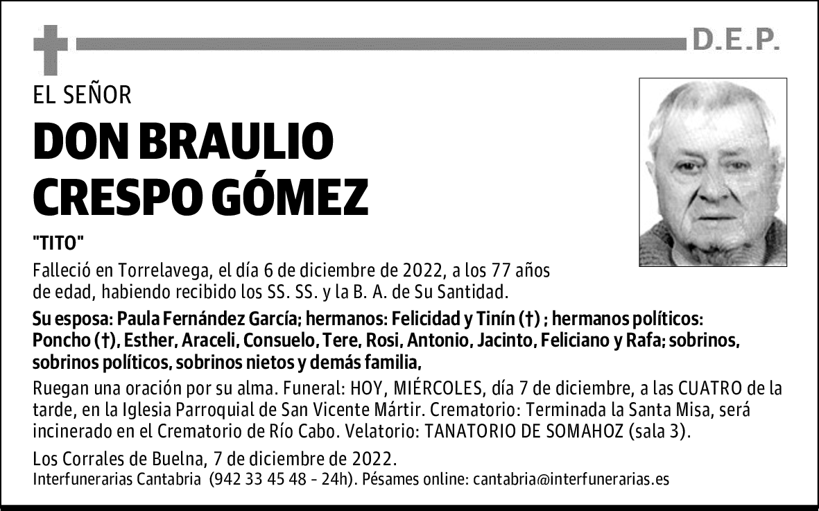 DON BRAULIO CRESPO GÓMEZ