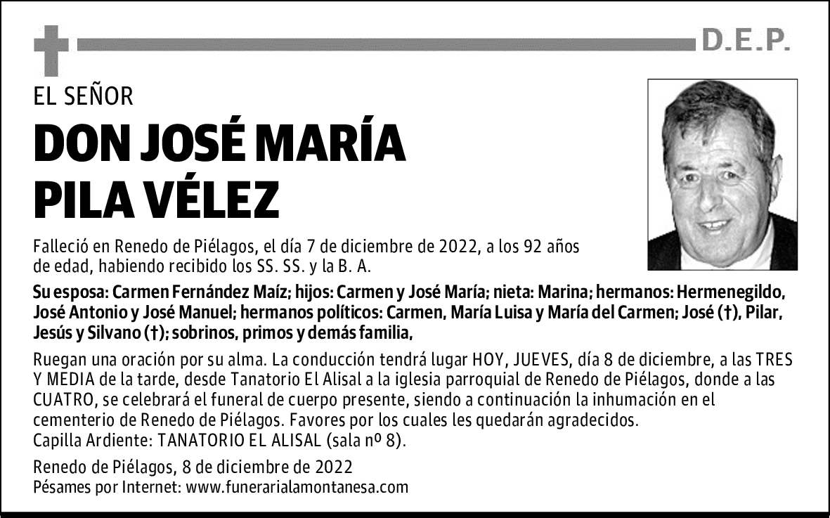 DON JOSÉ MARÍA PILA VÉLEZ