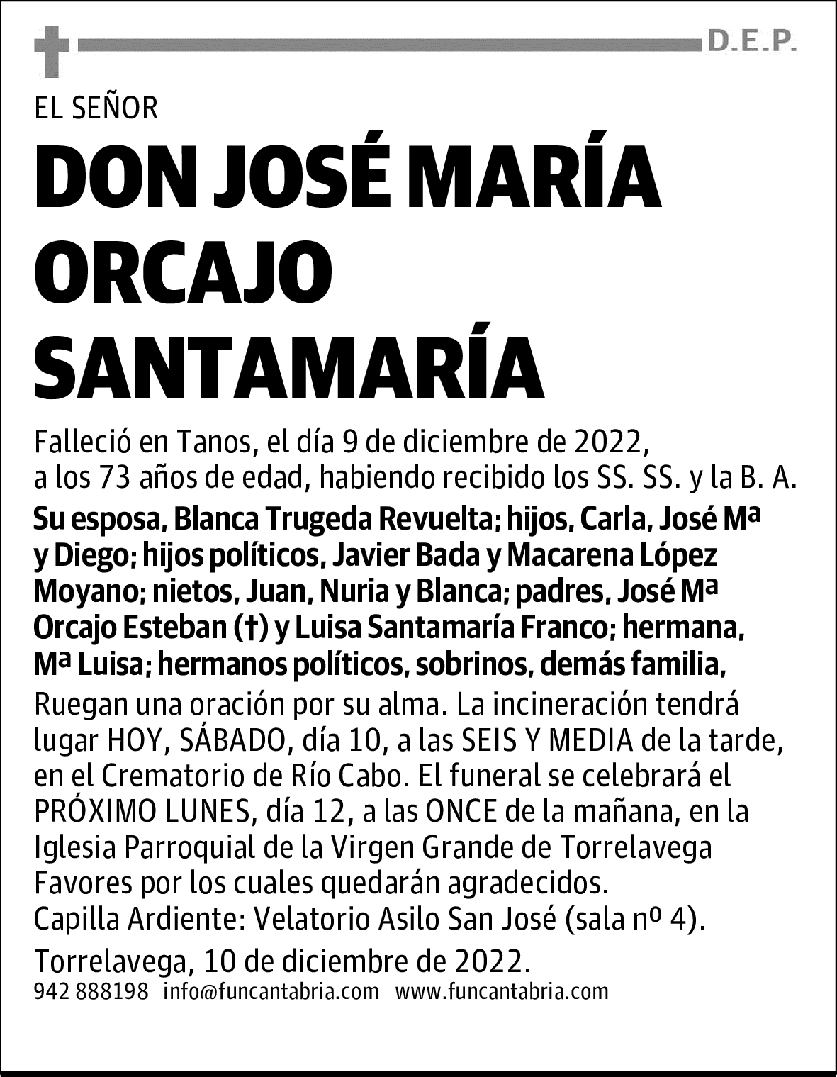 DON JOSÉ MARÍA ORCAJO SANTAMARÍA