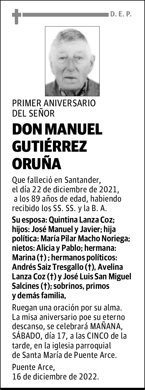 DON MANUEL GUTIÉRREZ ORUÑA