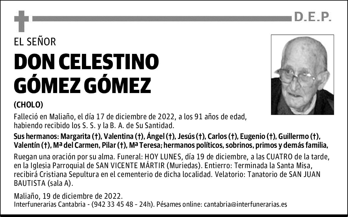 DON CELESTINO GÓMEZ GÓMEZ