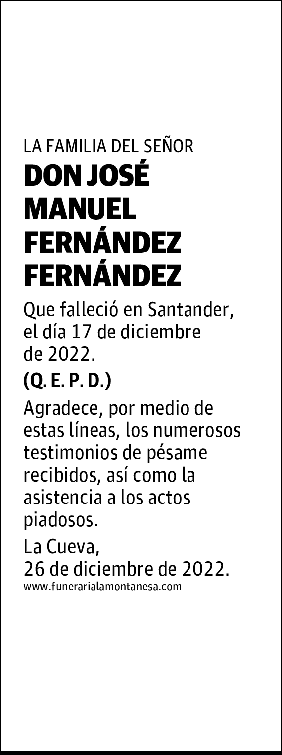 DON JOSÉ MANUEL FERNÁNDEZ FERNÁNDEZ