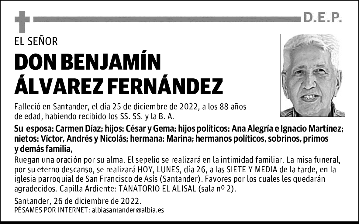 DON BENJAMÍN ÁLVAREZ FERNÁNDEZ