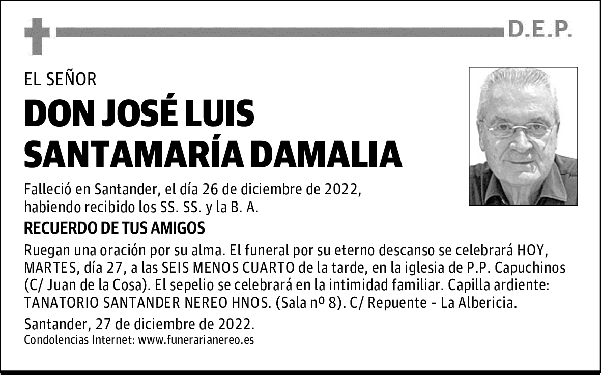 DON JOSÉ LUIS SANTAMARÍA DAMALIA