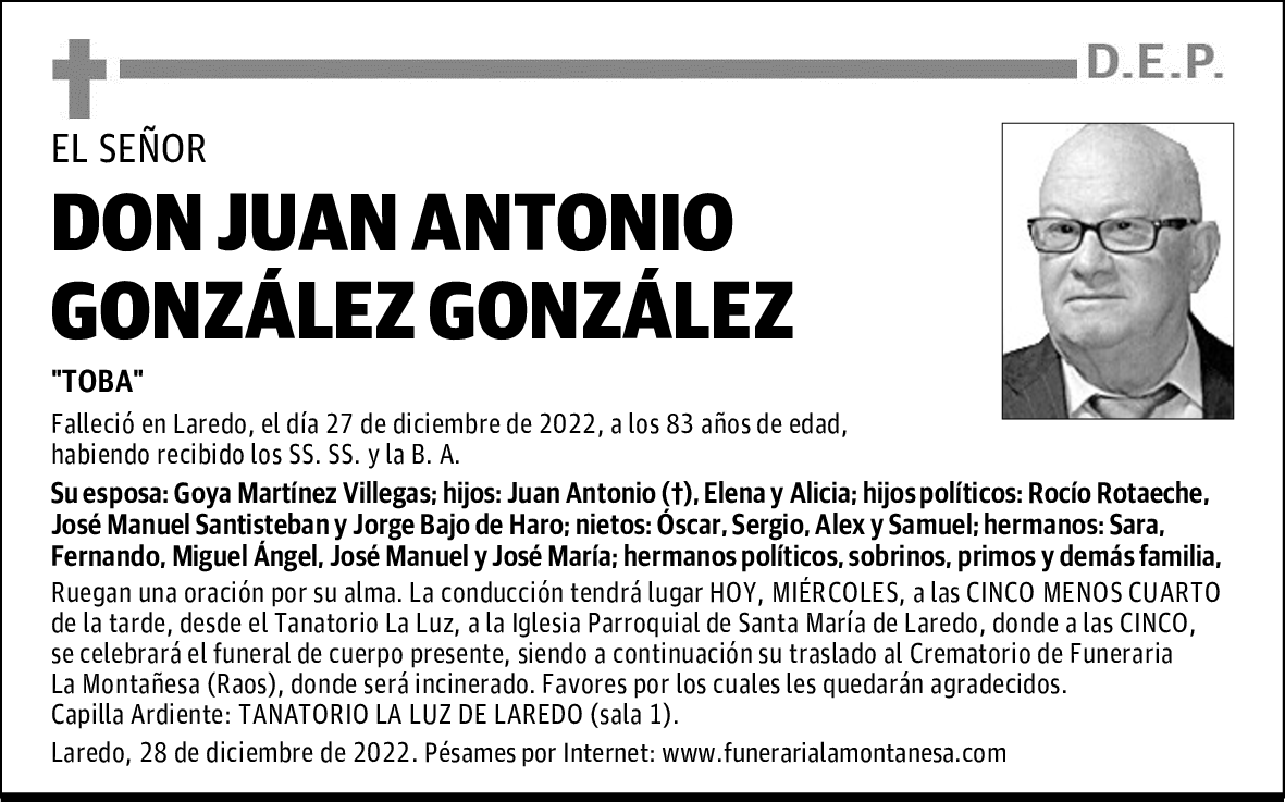 DON JUAN ANTONIO GONZÁLEZ GONZÁLEZ
