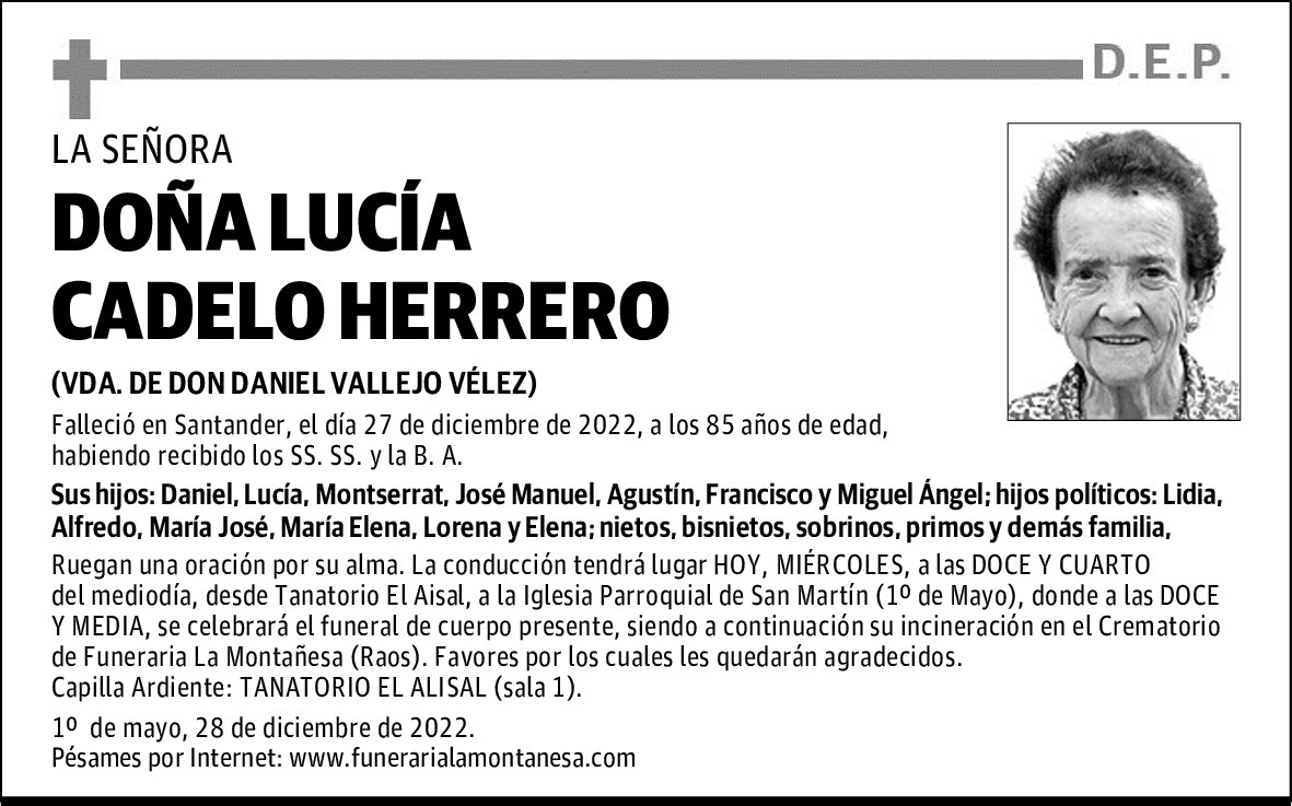 DOÑA LUCÍA CADELO HERRERO