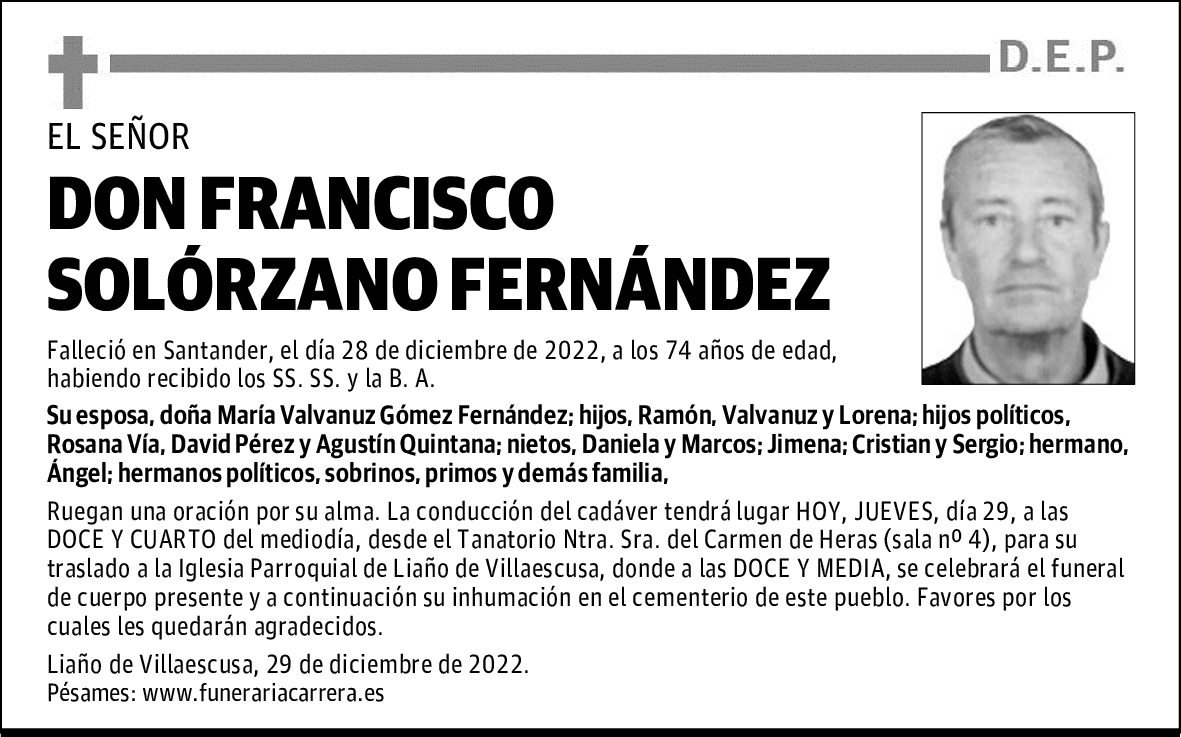 DON FRANCISCO SOLÓRZANO FERNÁNDEZ