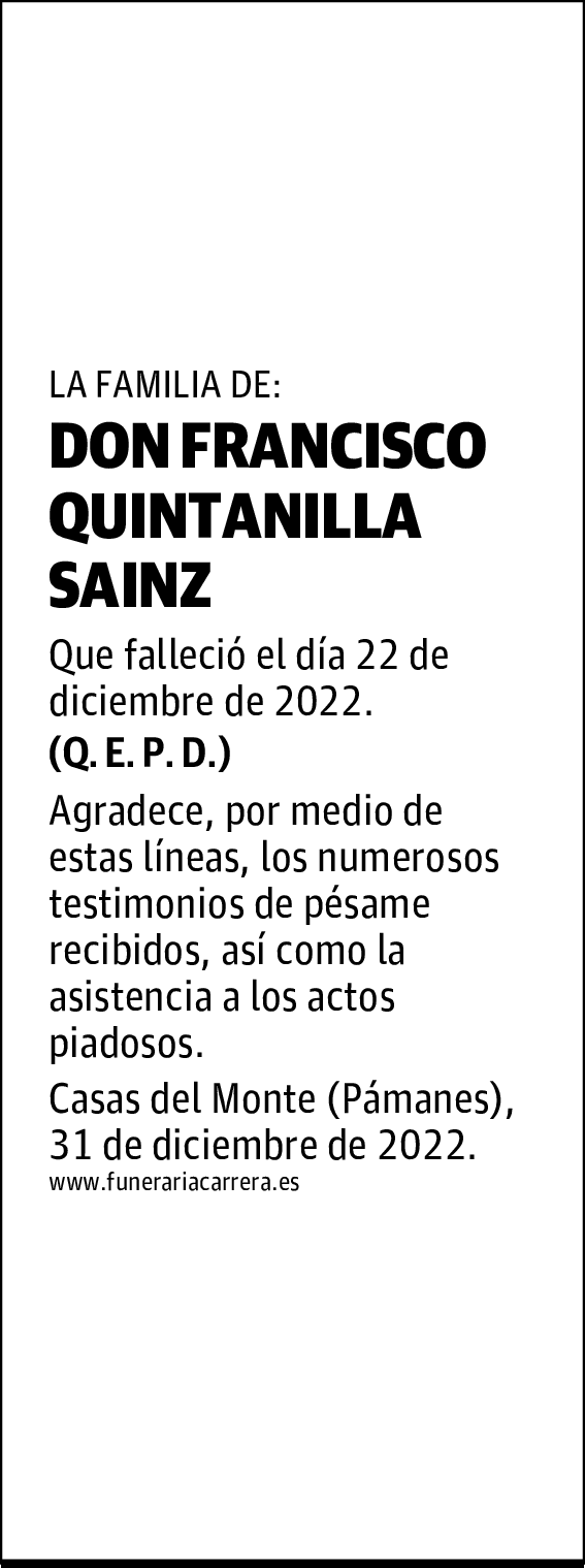 DON FRANCISCO QUINTANILLA SAINZ