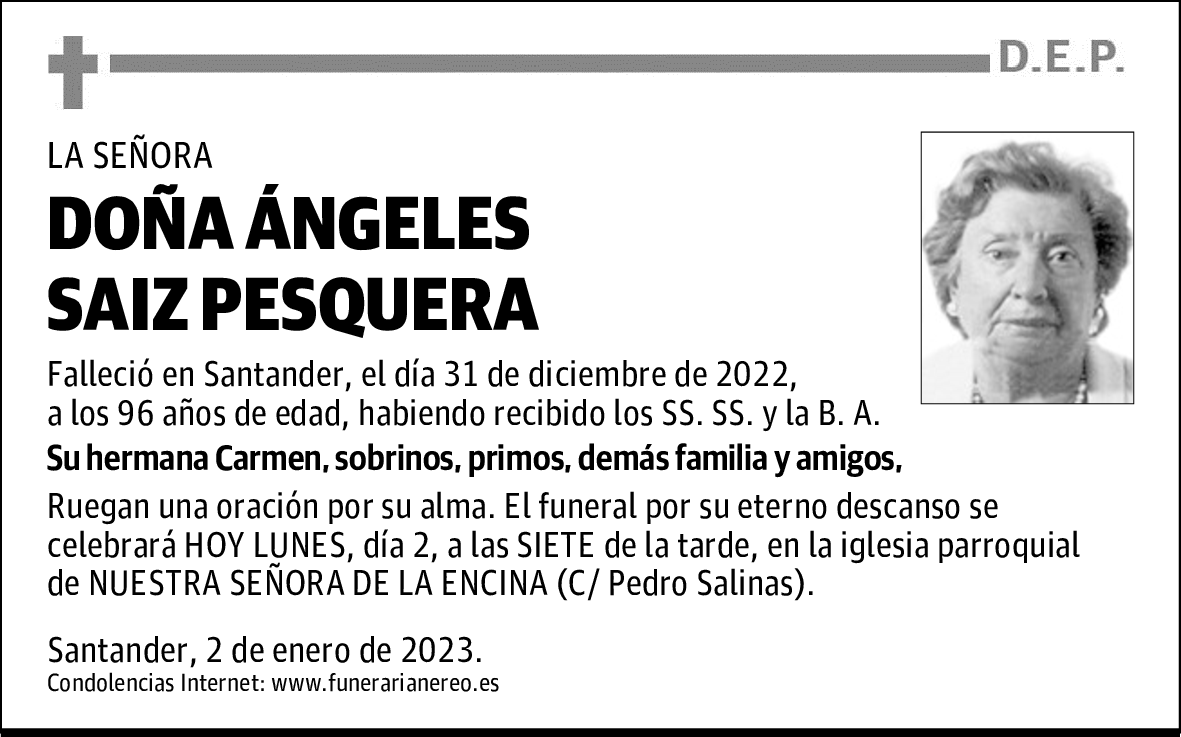 DOÑA ÁNGELES SAIZ PESQUERA