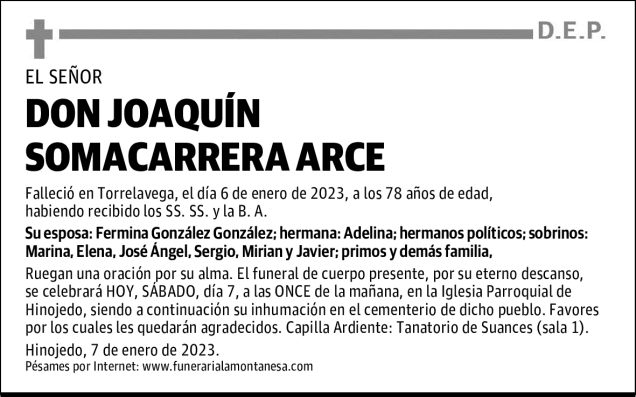 DON JOAQUÍN SOMACARRERA ARCE