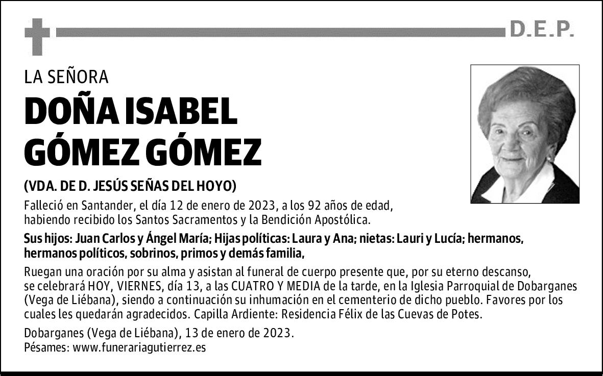 DOÑA SABEL GÓMEZ GÓMEZ