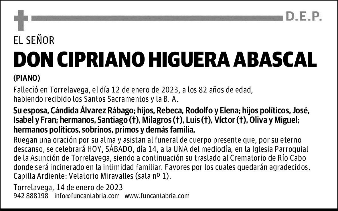 DON CIPRIANO HIGUERA ABASCAL