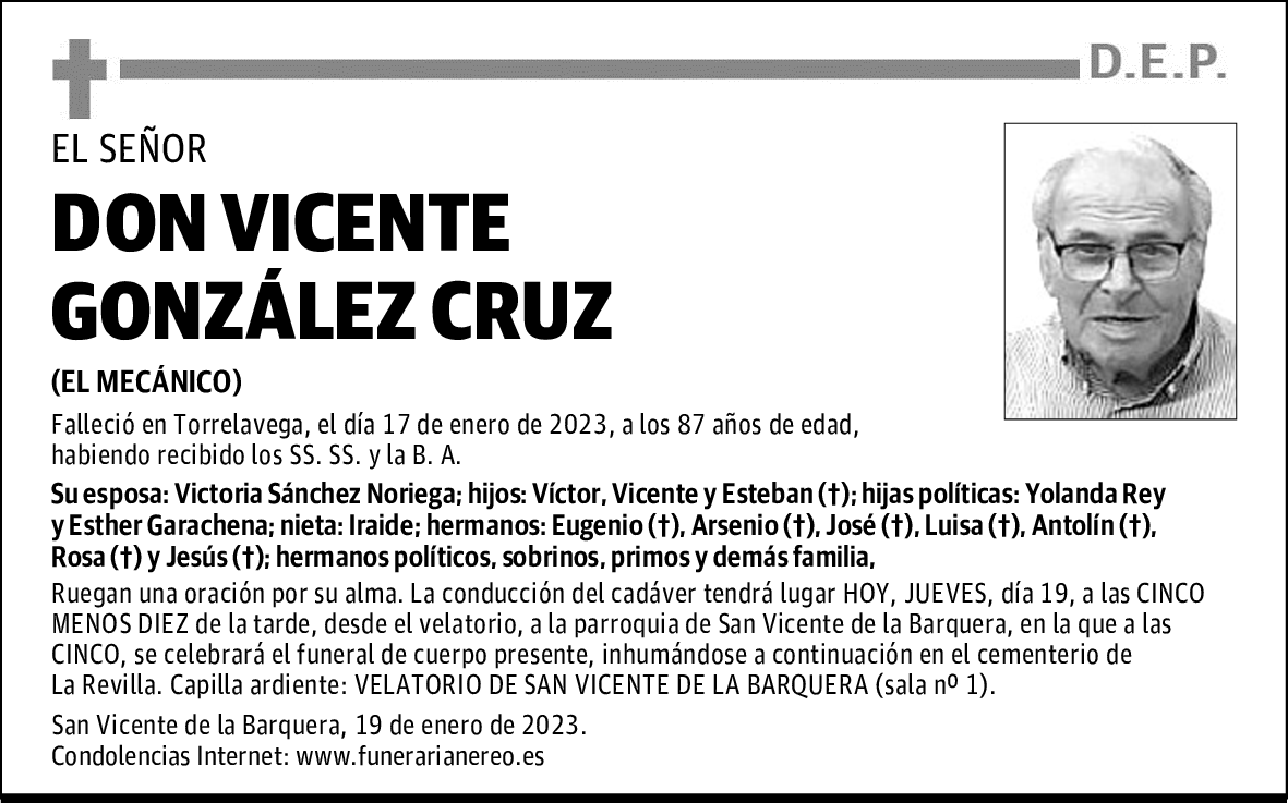 DON VICENTE GONZÁLEZ CRUZ