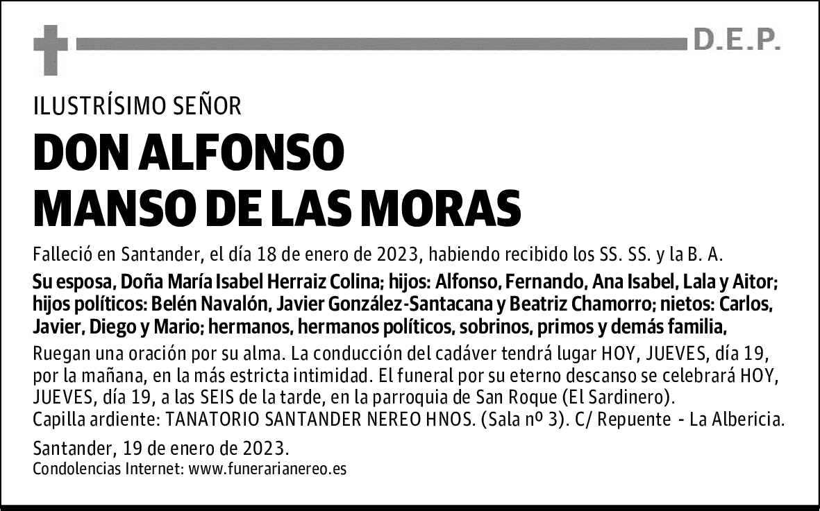 DON ALFONSO MANSO DE LAS MORAS