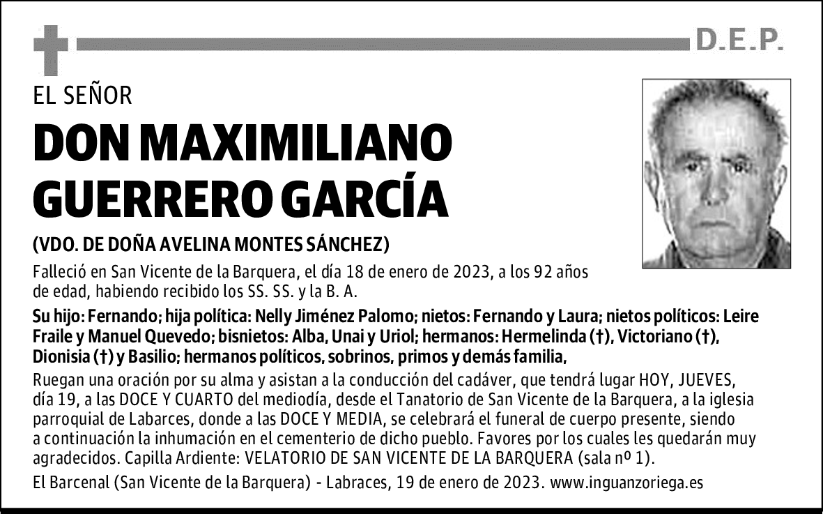 DON MAXIMILIANO GUERRERO GARCÍA