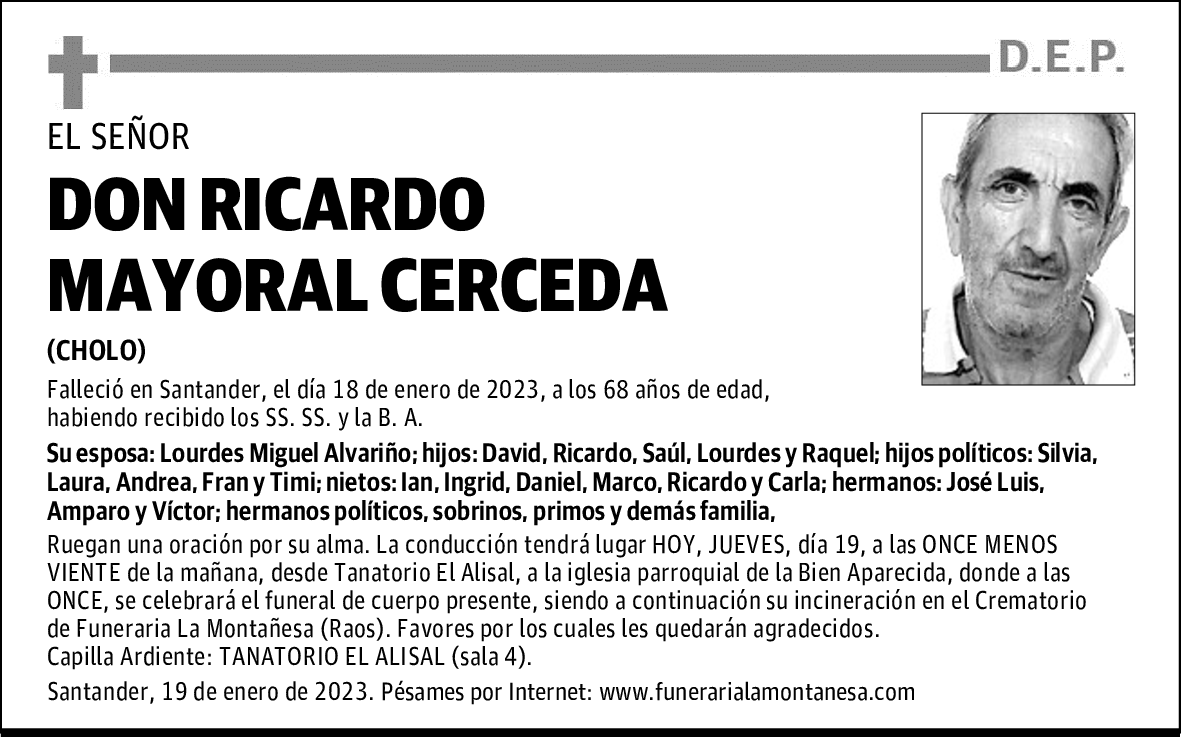 DON RICARDO MAYORAL CERCEDA