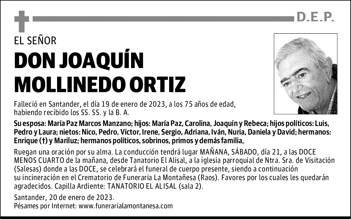 DON JOAQUÍN MOLLINEDO ORTIZ