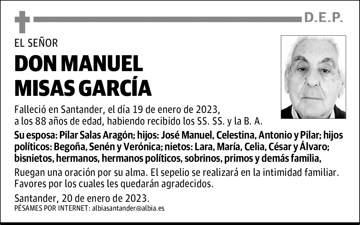 DON MANUEL MISAS GARCÍA