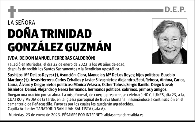 DOÑA TRINIDAD GONZÁLEZ GUZMÁN