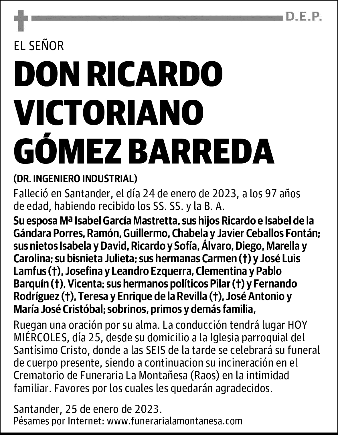 DON RICARDO VICTORIANO GÓMEZ BARREDA