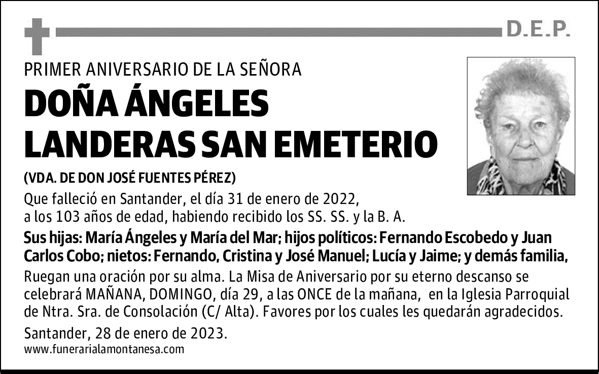 DOÑA ÁNGELES LANDERAS SAN EMETERIO