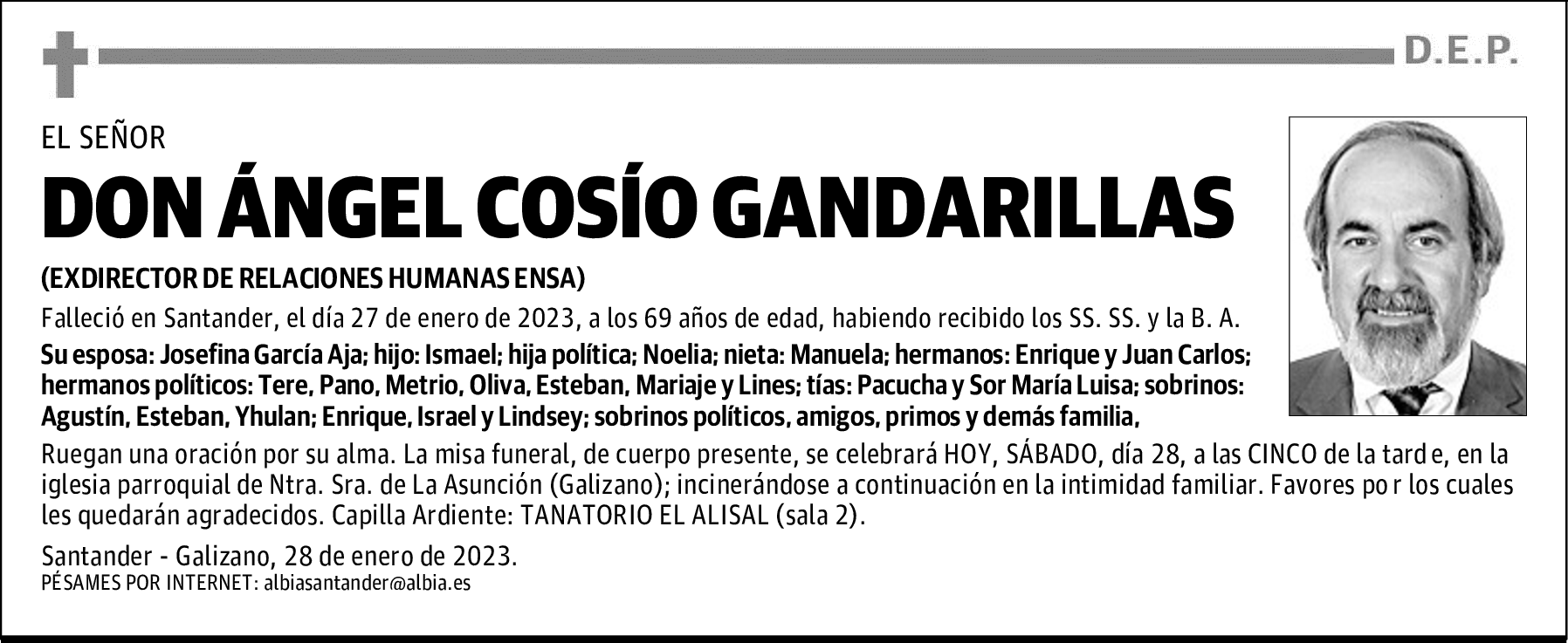 DON ÁNGEL COSÍO GANDARILLAS