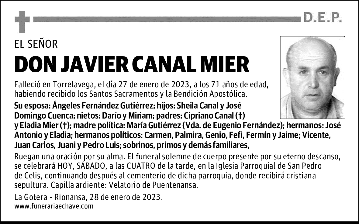 DON JAVIER CANAL MIER