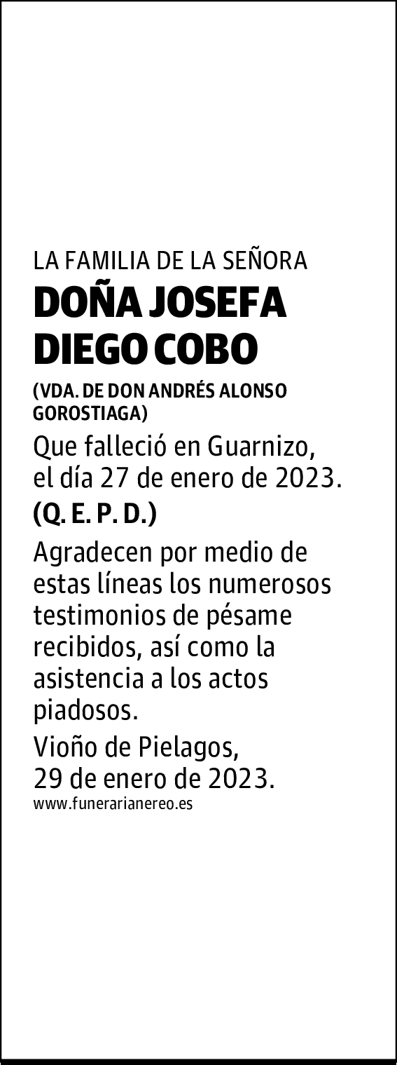 DOÑA JOSEFA DIEGO COBO