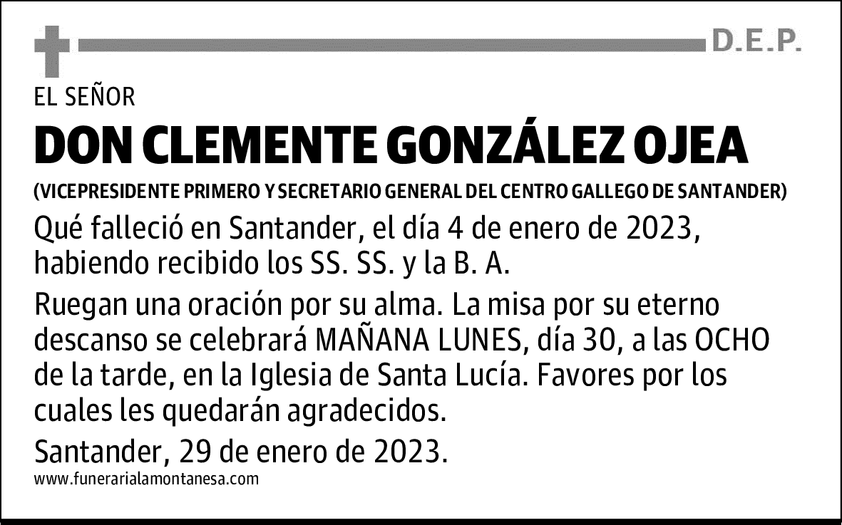 DON CLEMENTE GONZÁLEZ OJEA