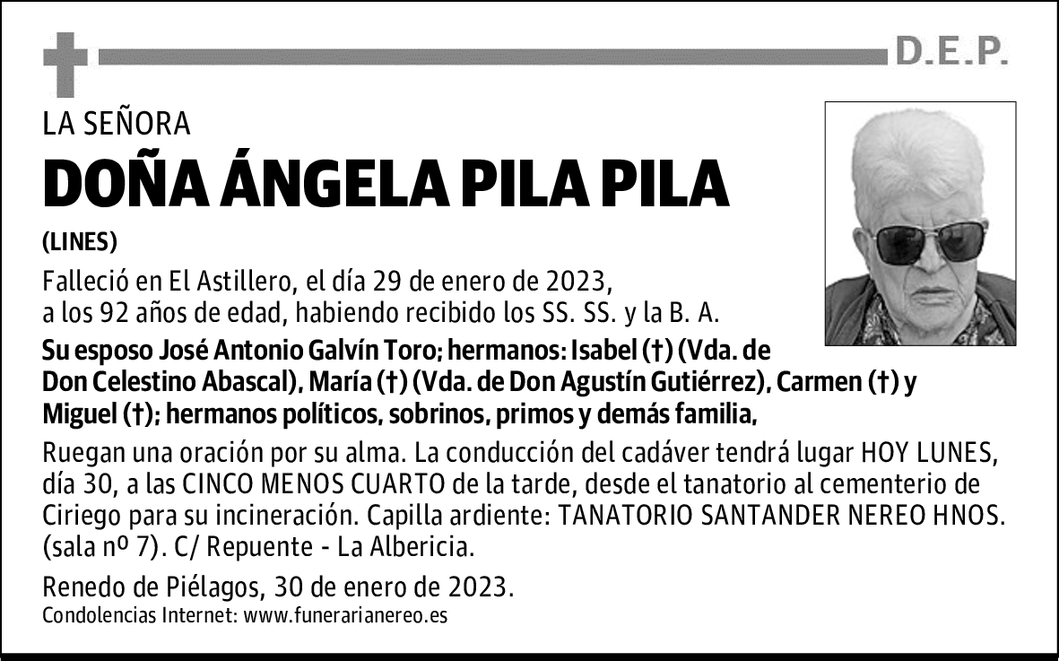 DOÑA ÁNGELA PILA PILA