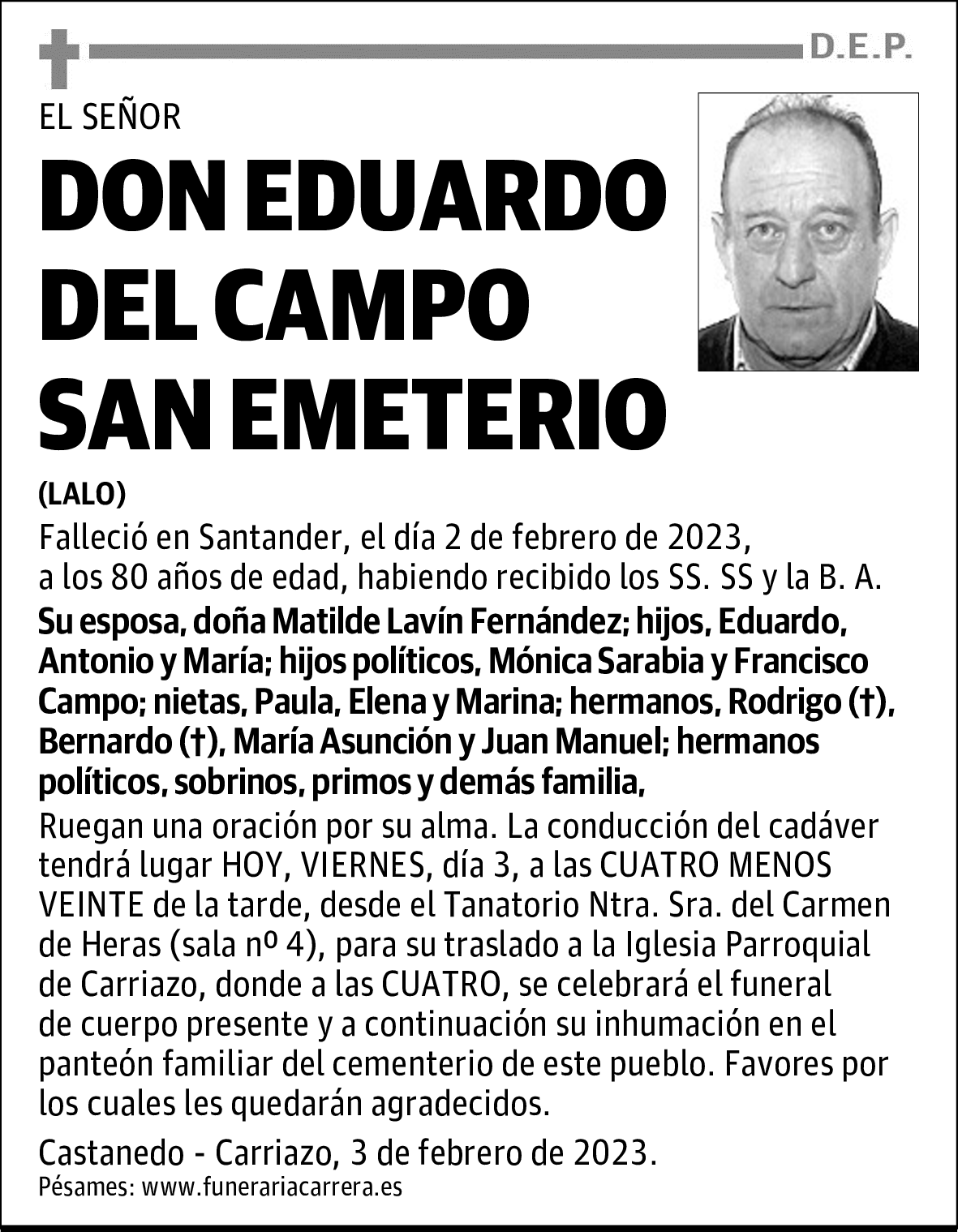 DON EDUARDO DEL CAMPO SAN EMETERIO