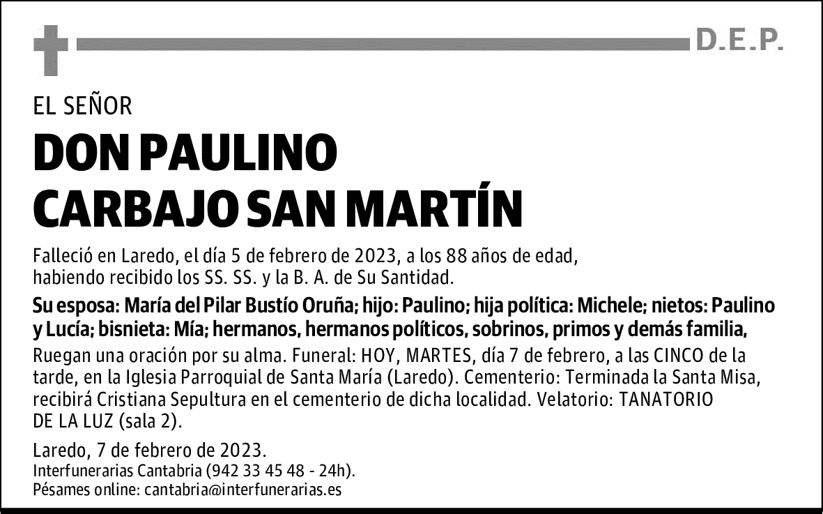 DON PAULINO CARBAJO SAN MARTÍN