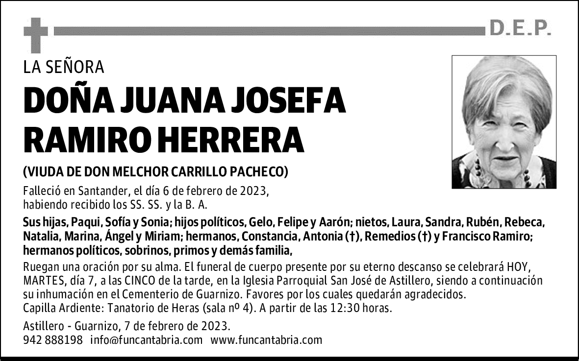 DOÑA JUANA JOSEFA RAMIRO HERRERA
