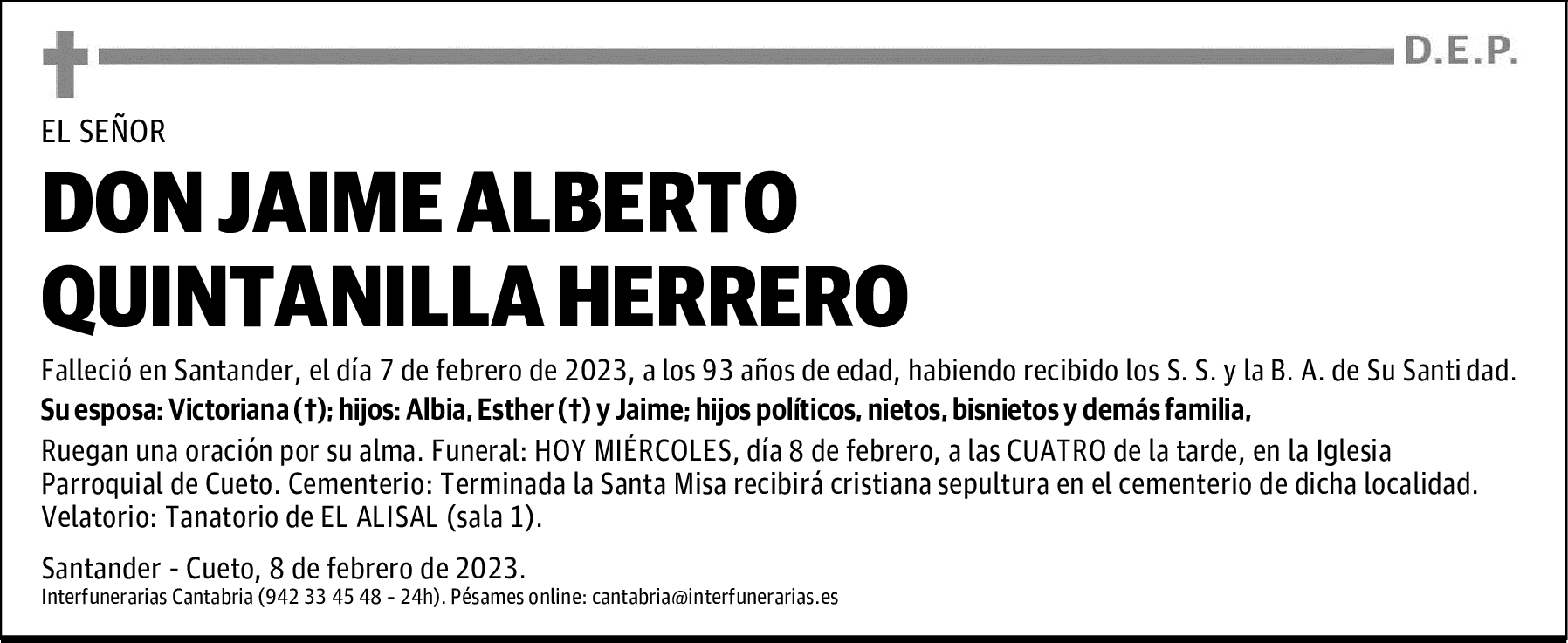 DON JAIME ALBERTO QUINTANILLA HERRERO