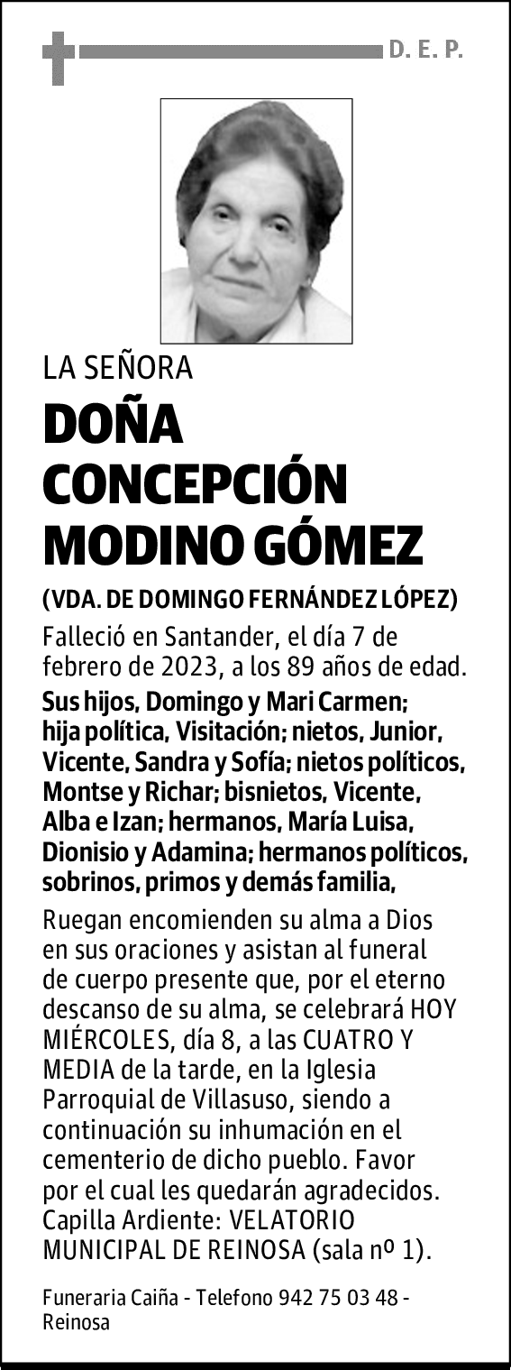 DOÑA CONCEPCIÓN MODINO GÓMEZ