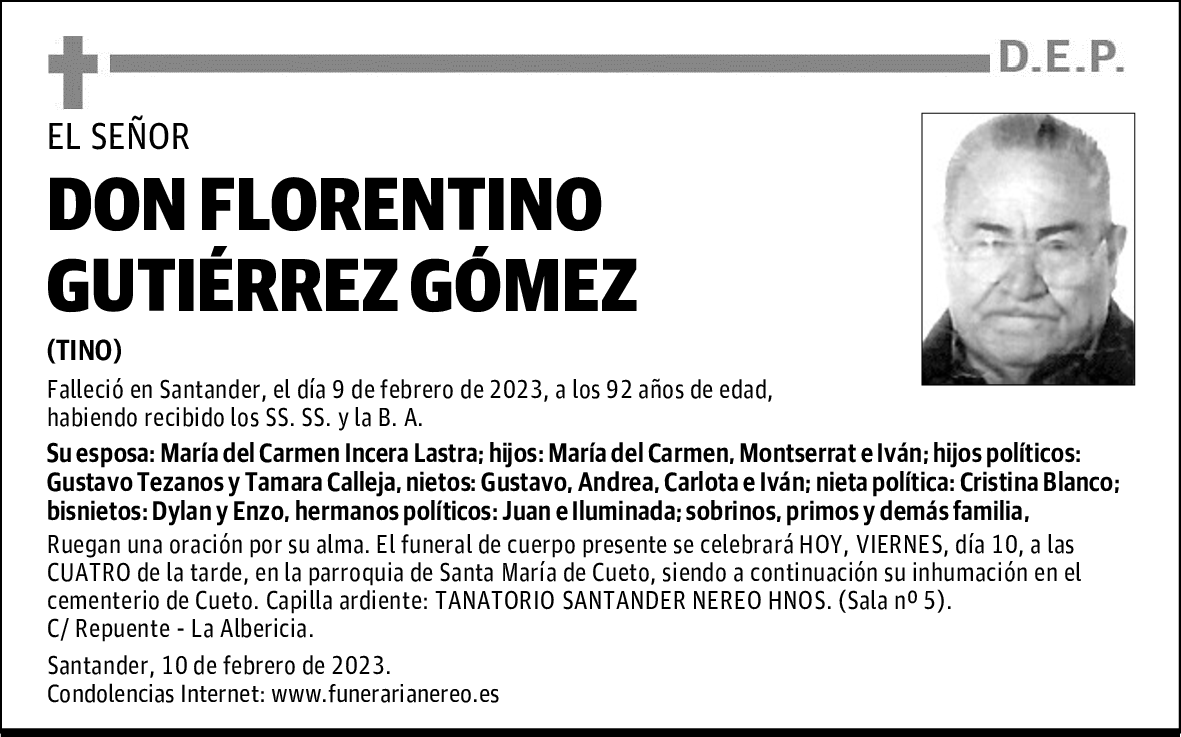 DON FLORENTINO GUTIÉRREZ GÓMEZ